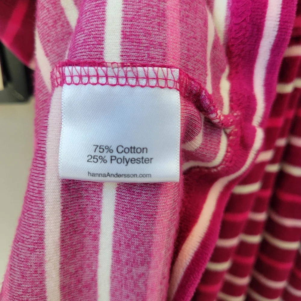 Hanna Andersson Girl's Signature Striped Velour Play Dress Pink 120 or 6-7‎